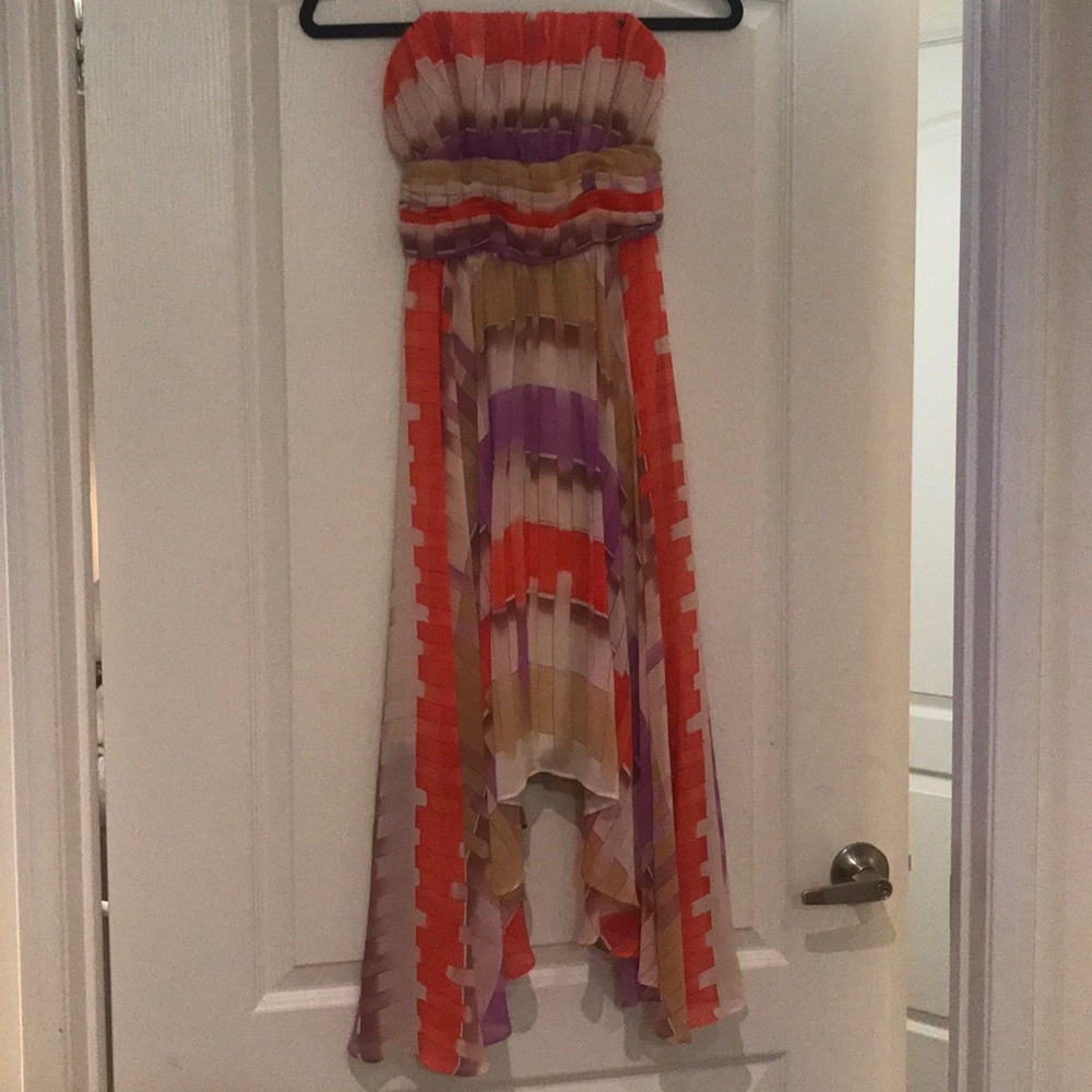 Guess colorful high low dress